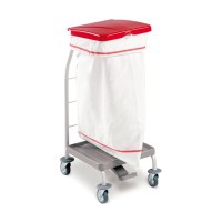 Trolley for dirty clothes with lid and pedal: Equipped with a 70-liter bag